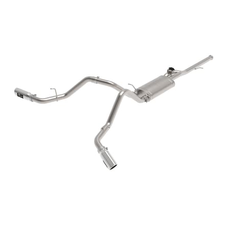 Afe Stainless Steel, With Muffler, 3 Inch Pipe Diameter, Single Exhaust With Dual Exits, Side Exit 49-34132-P